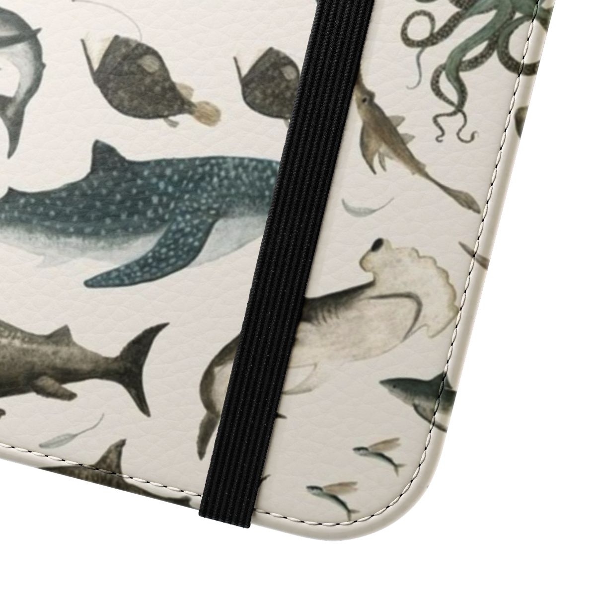 Sharks-Inspired Marine Life Phone Case with Various Shark Species - Close Up