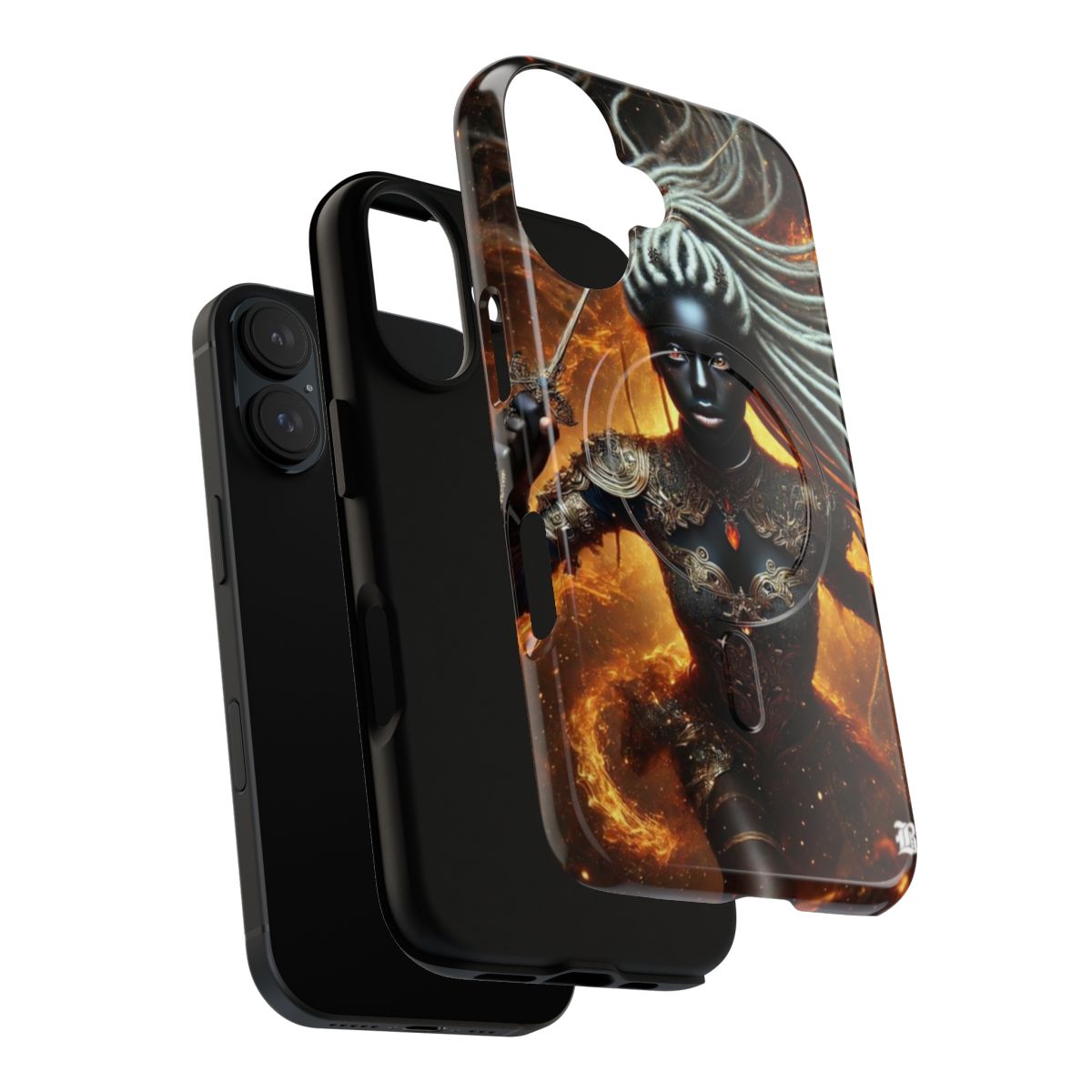 Black Goddess of War Magnetic Tough Phone Case - Layers