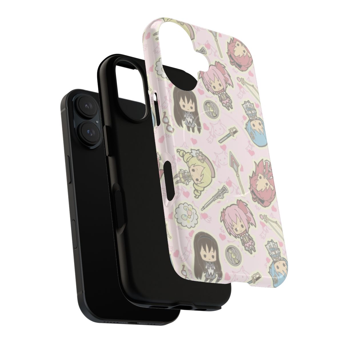 Pastel anime-inspired magnetic phone case featuring a cute chibi design - Layers