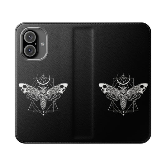 Surreal death moth phone case with gothic and macabre design elements