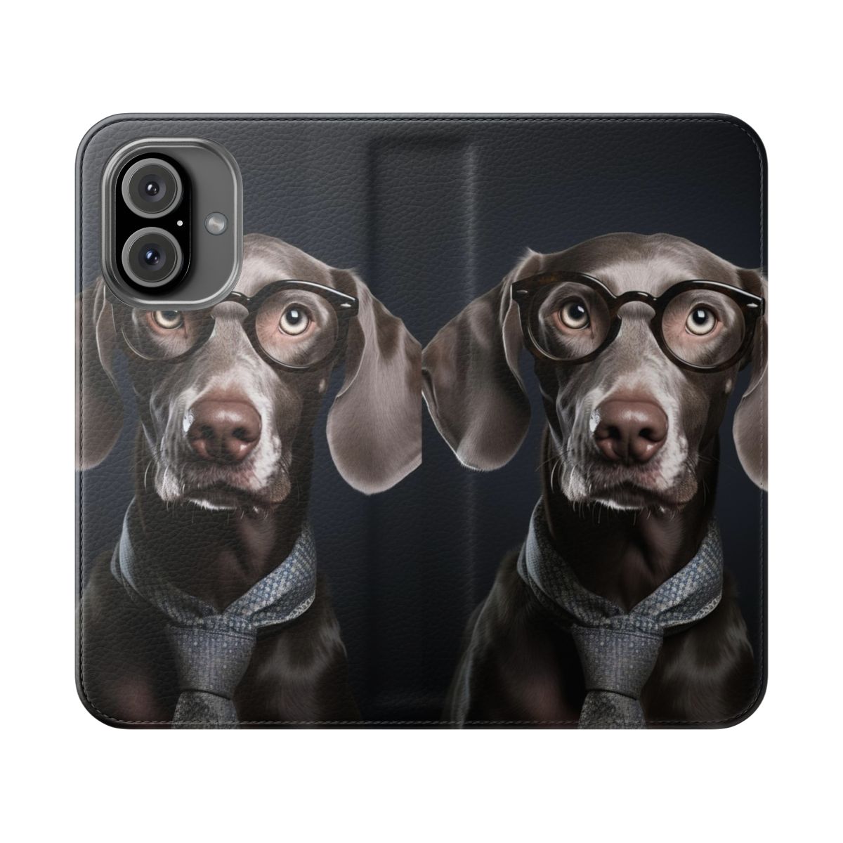 Weimaraner dog breed illustration on a stylish flip cover phone case