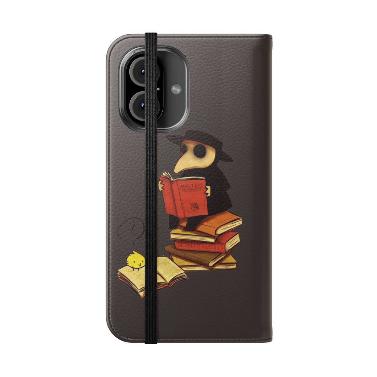 Plague Doctor Inspired Creepy Cute Phone Case with Flip Cover - Folded Front