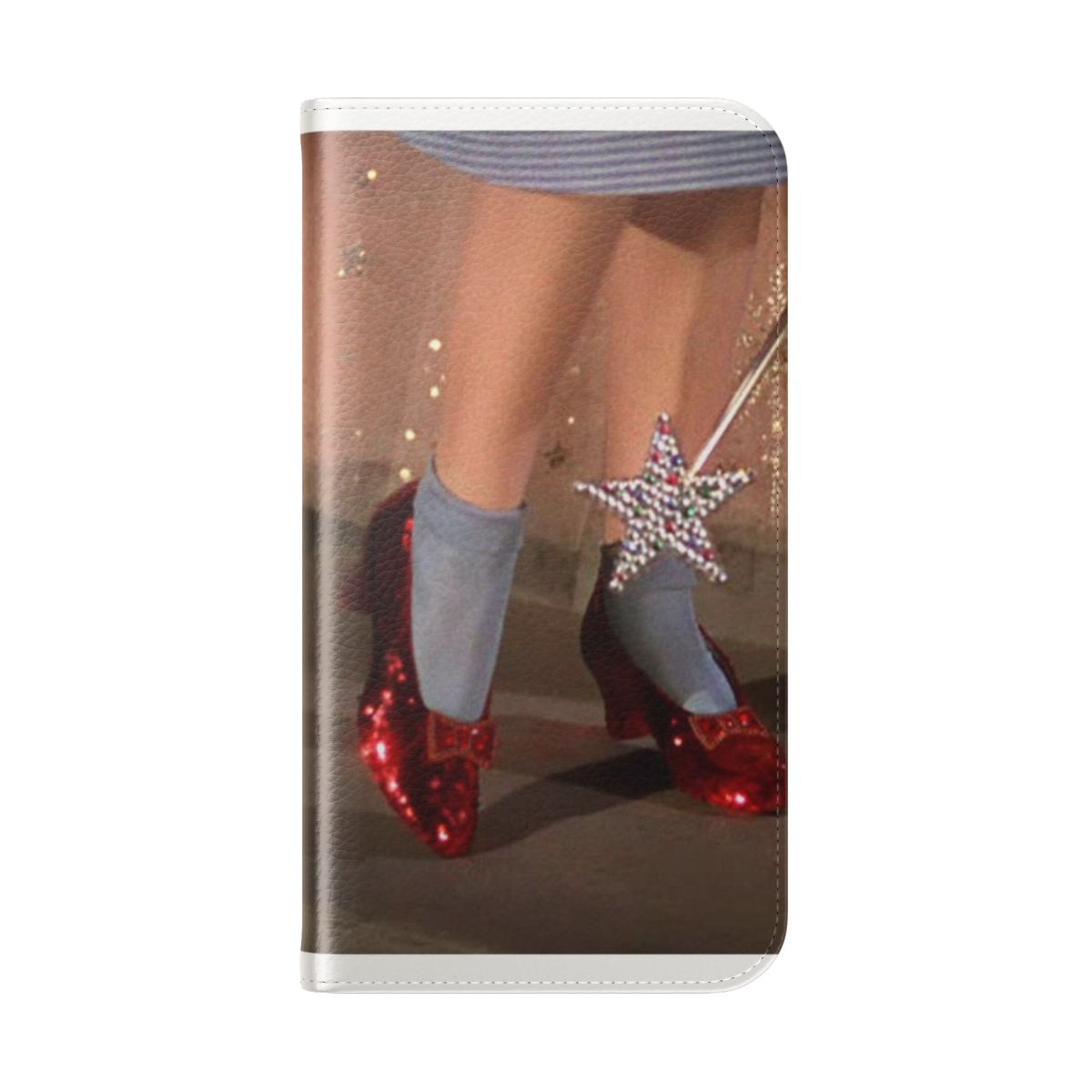 Retro Wizard of Oz-themed phone case with flip cover design - Folded Back