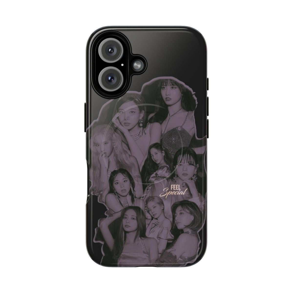 Magnetic phone case featuring the Twice logo and "Feel Special" design