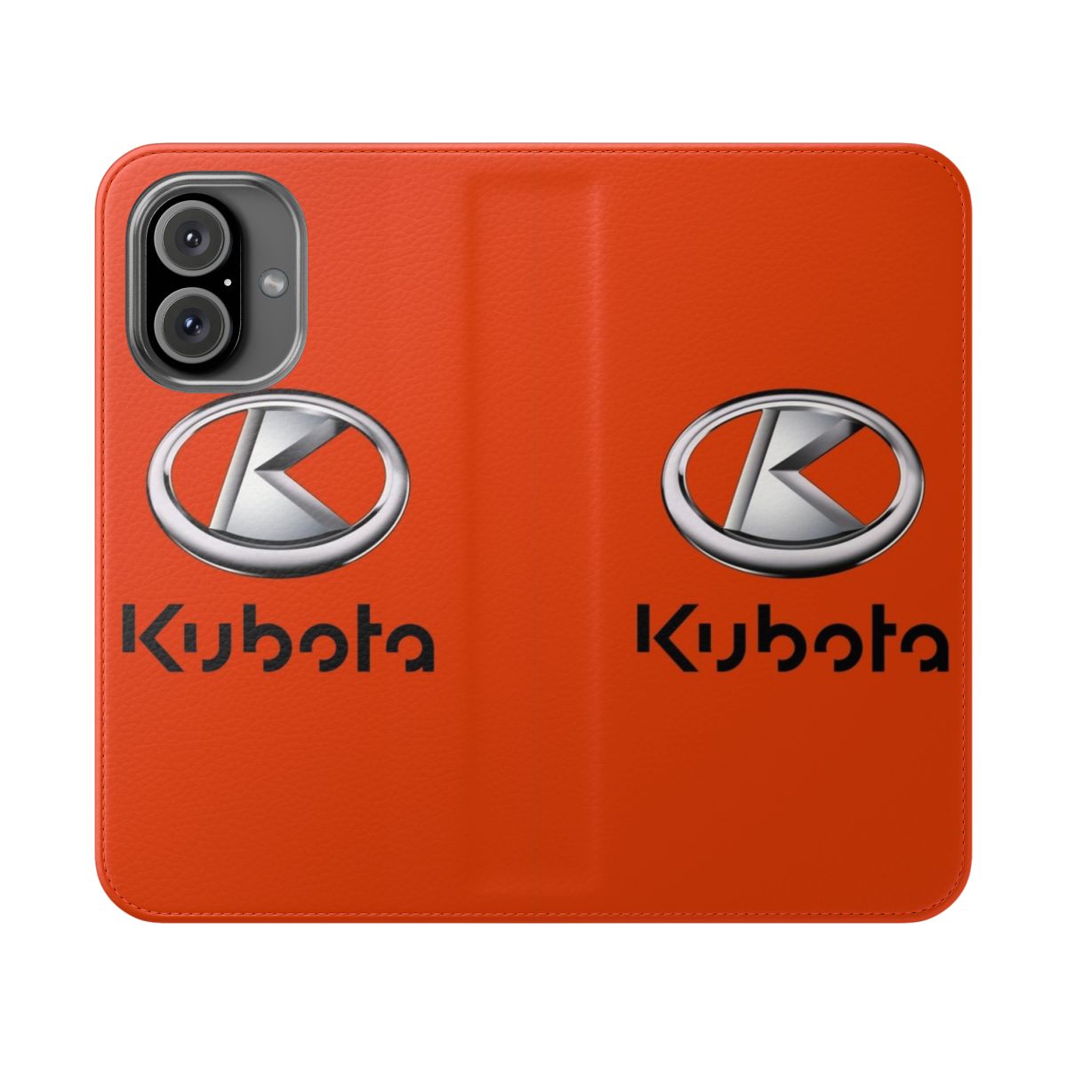 Kubota tractor inspired phone case with flip cover design