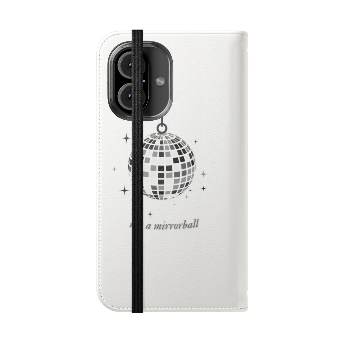 Taylor Swift themed flip cover phone case with 'I'm a Mirrorball' design - Folded Front