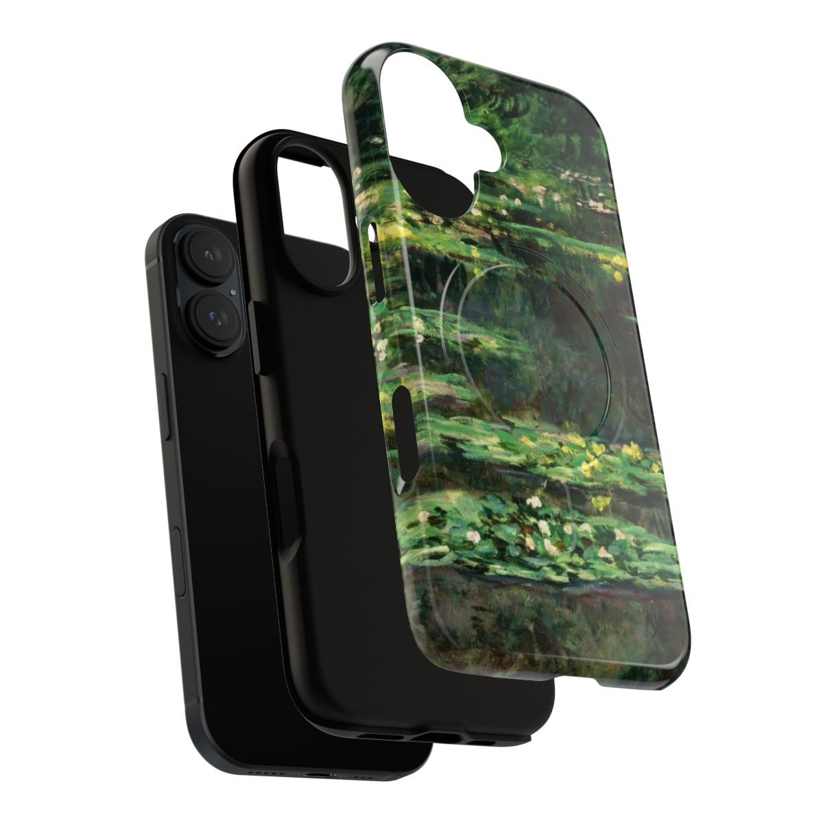 Vibrant water lilies inspired magnetic tough phone case with a classic impressionist art design - Layers