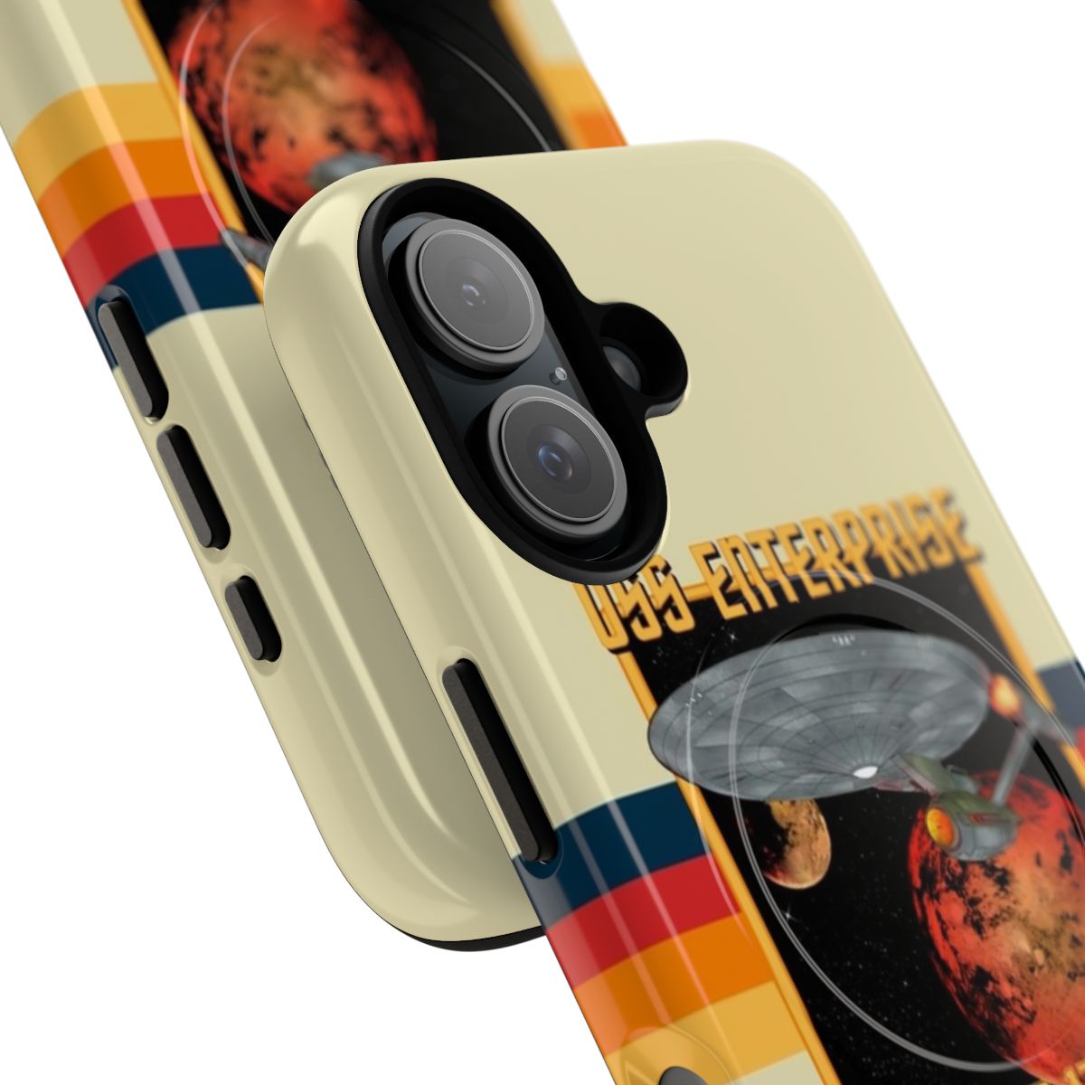 Magnetic tough phone case featuring the iconic USS Enterprise NCC-1701 from Star Trek - Detail