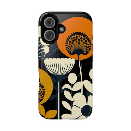 Floral pattern magnetic tough phone case featuring Finland-inspired design