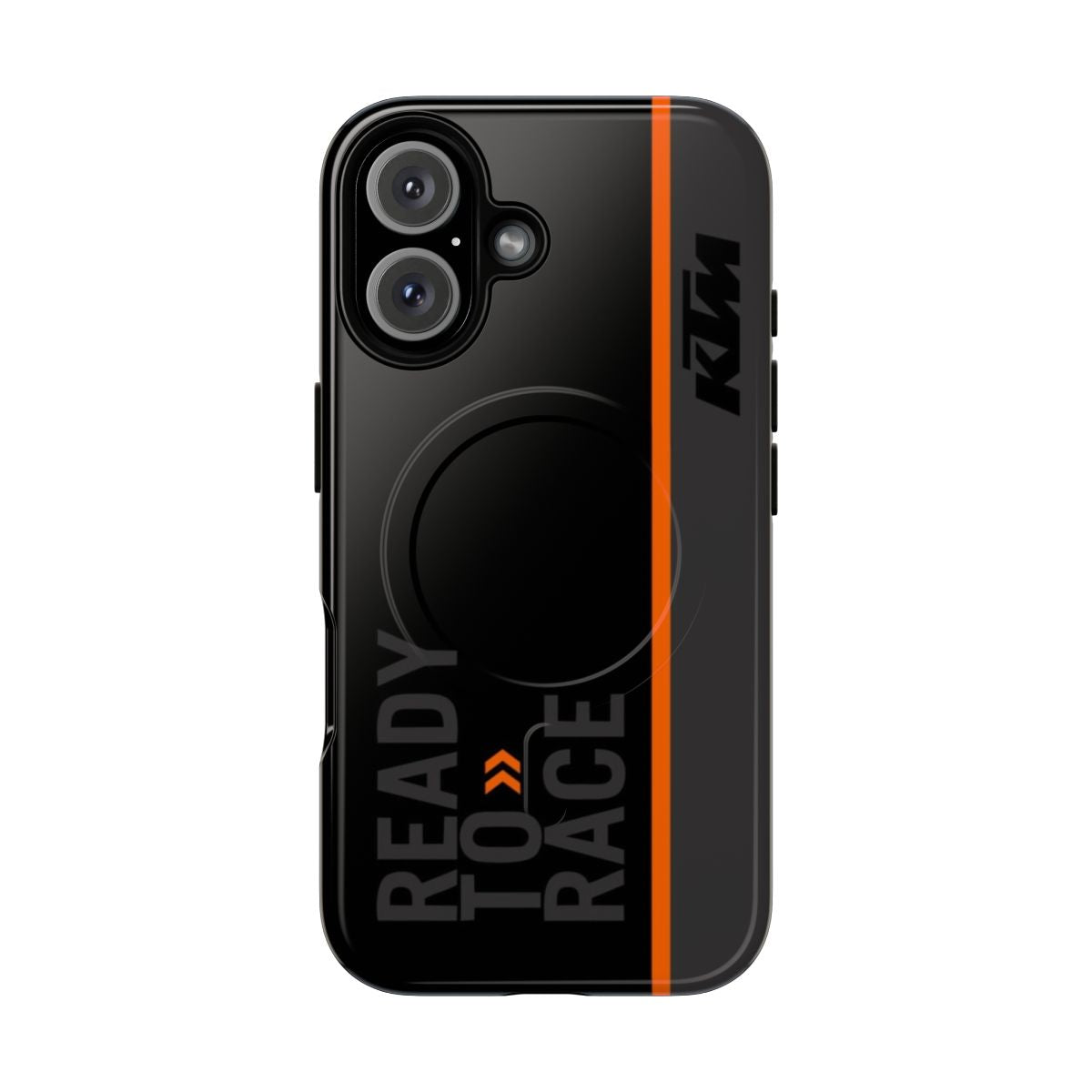 Orange-colored KTM-style magnetic tough phone case for motorcycle riders