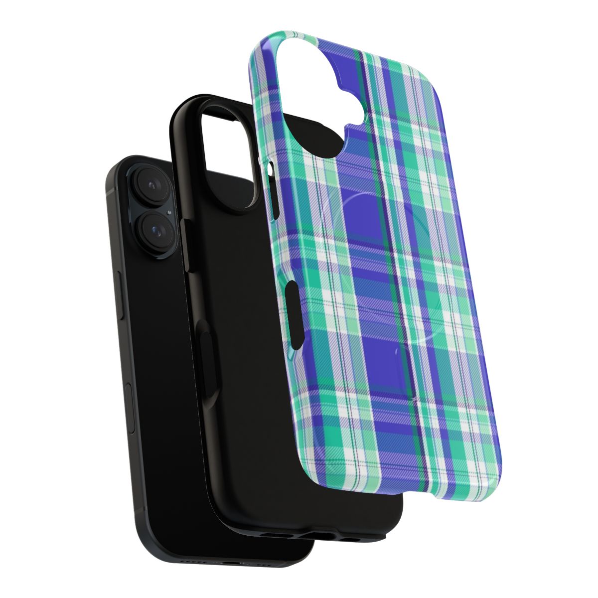 Colorful tartan pattern phone case with LGBTQ pride flag design - Layers