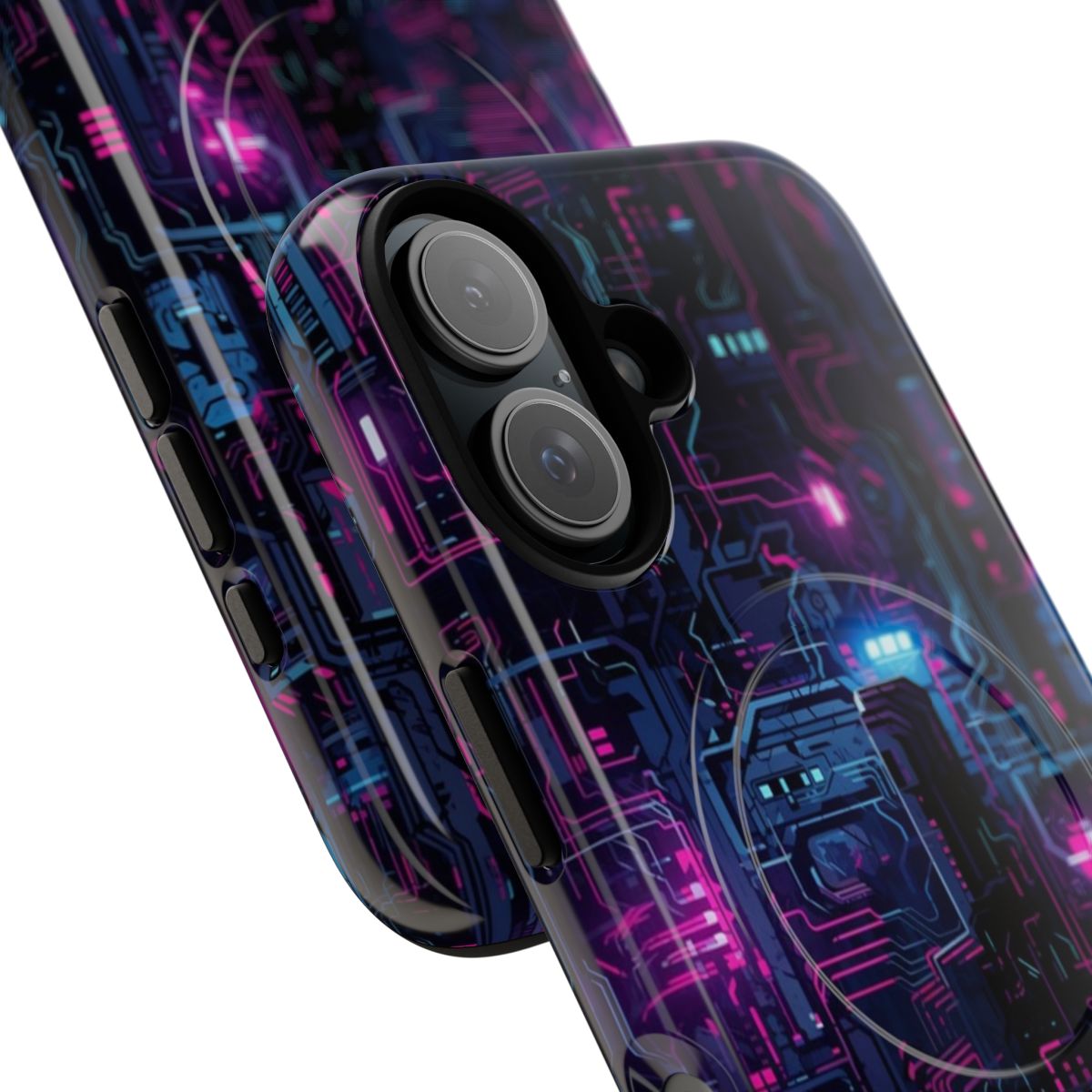 Cyberpunk-inspired phone case with futuristic design - Detail