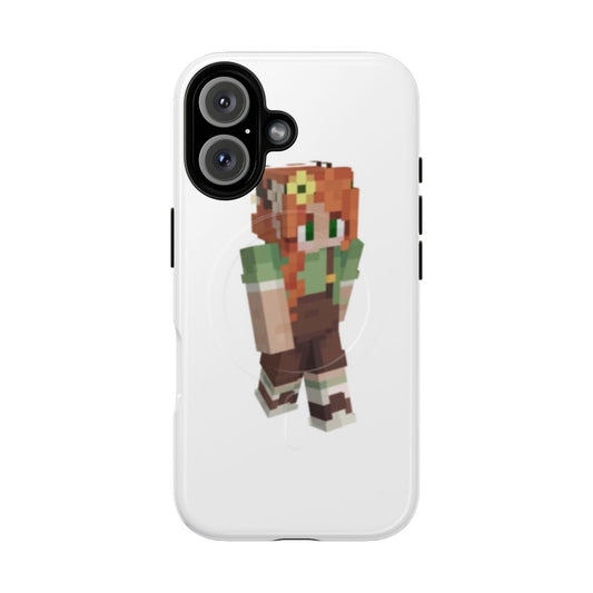 Empires SMP inspired magnetic tough phone case featuring GeminiTay and other popular Hermitcraft characters