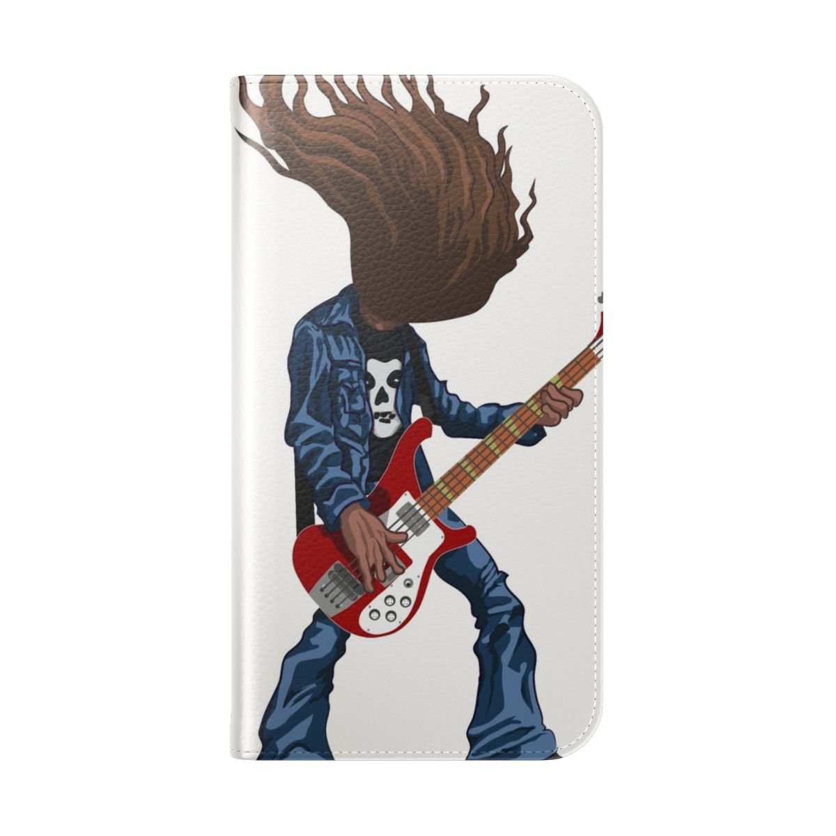 Cliff Burton-Inspired Heavy Metal Flip Phone Case - Folded Back