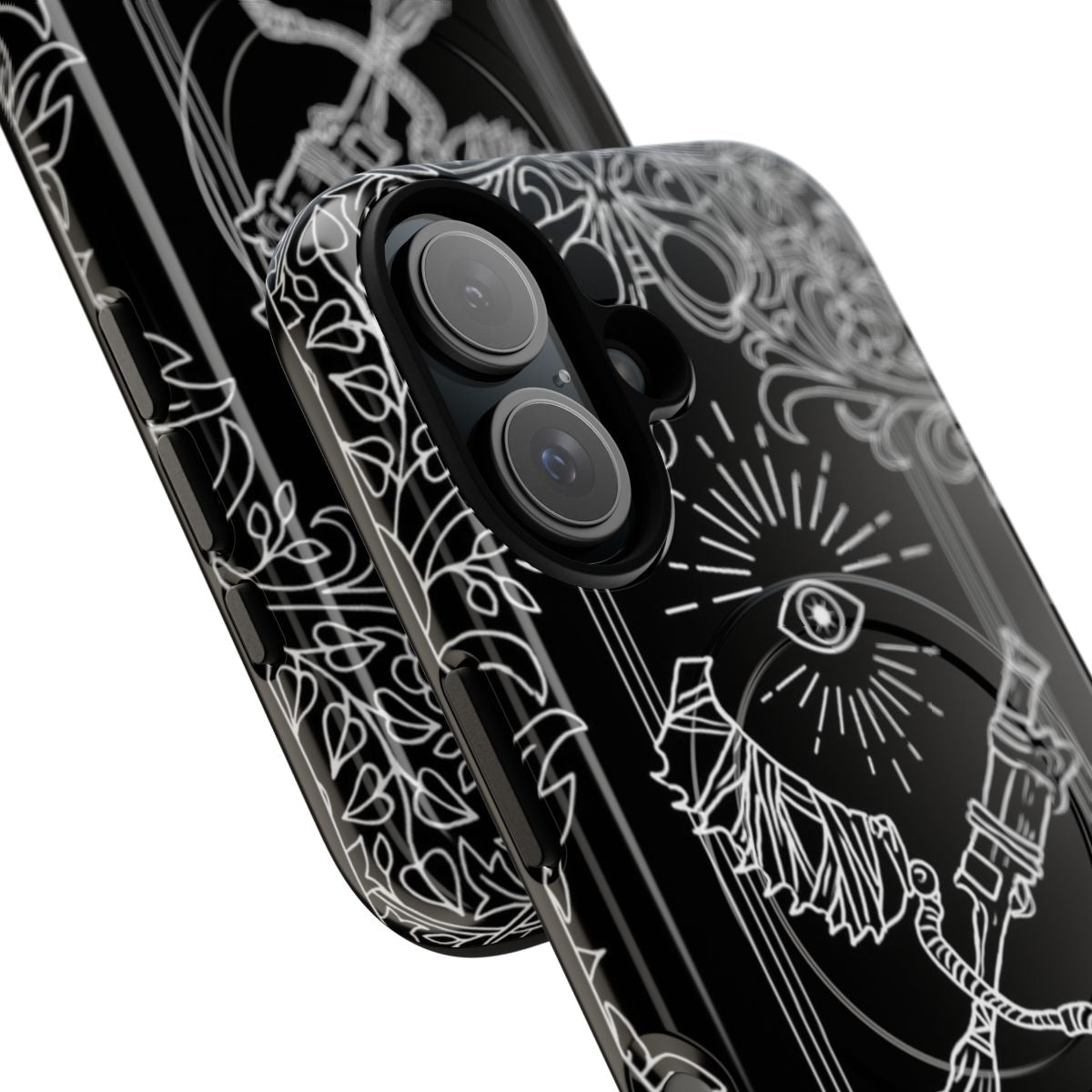 Bloodborne-inspired magnetic tough phone case with tarot and boss designs - Detail