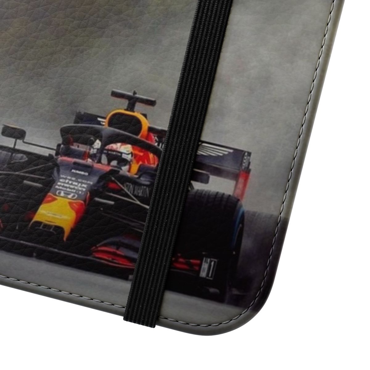 Max Verstappen Formula 1 phone case with sleek, protective flip cover design - Close Up