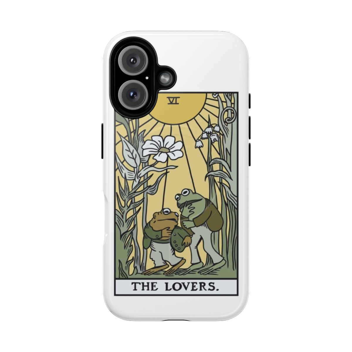 Frog and toad illustration on a durable, protective phone case