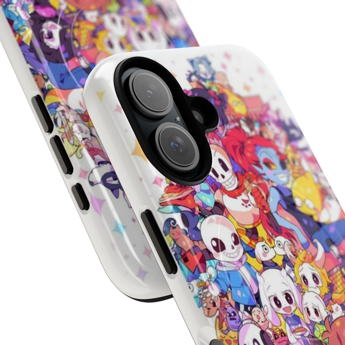 Undertale-themed magnetic tough phone case featuring characters from the indie game - Detail