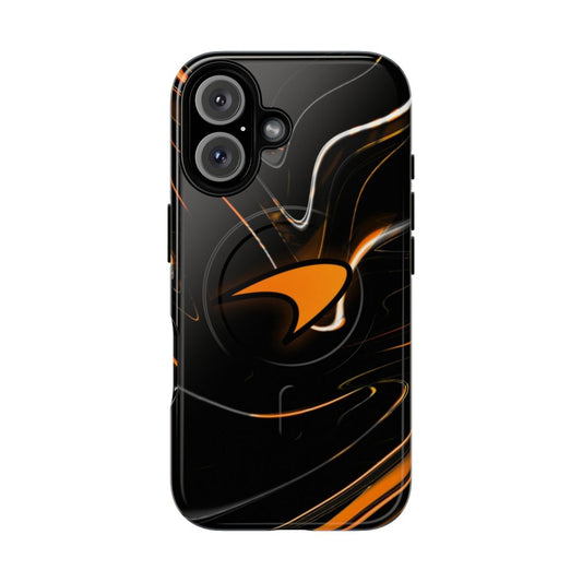 Mclaren Formula 1 inspired magnetic tough phone case in chrome design