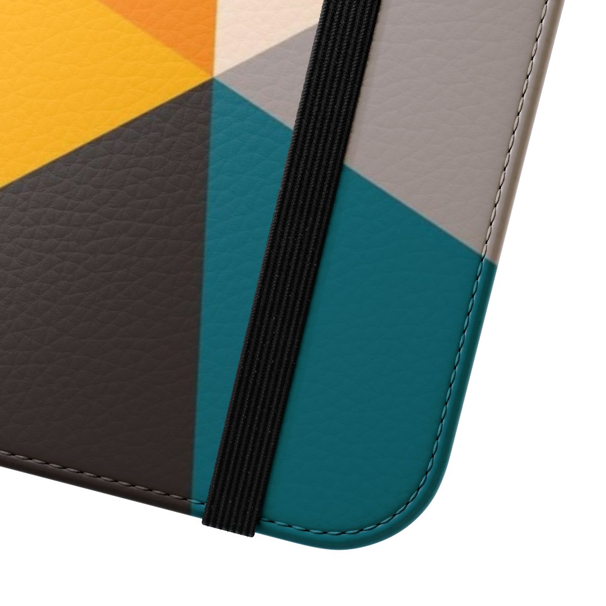 Vibrant geometric triangle pattern phone case in a minimalist design - Close Up