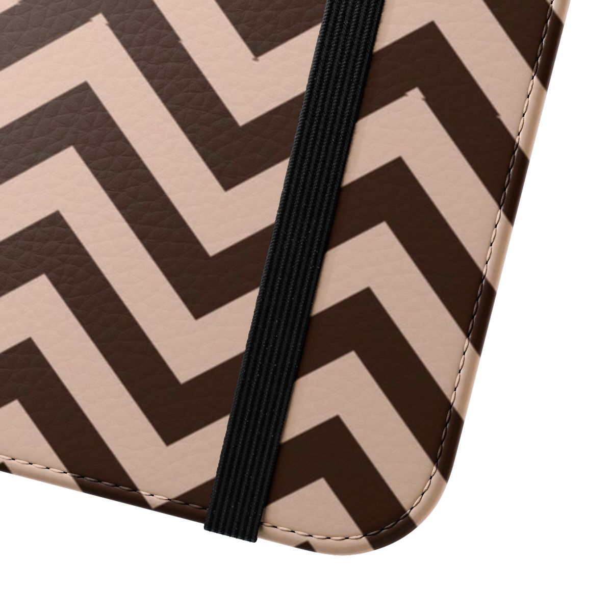 A black and red flip phone case with the iconic Black Lodge symbol from the TV series Twin Peaks. - Close Up