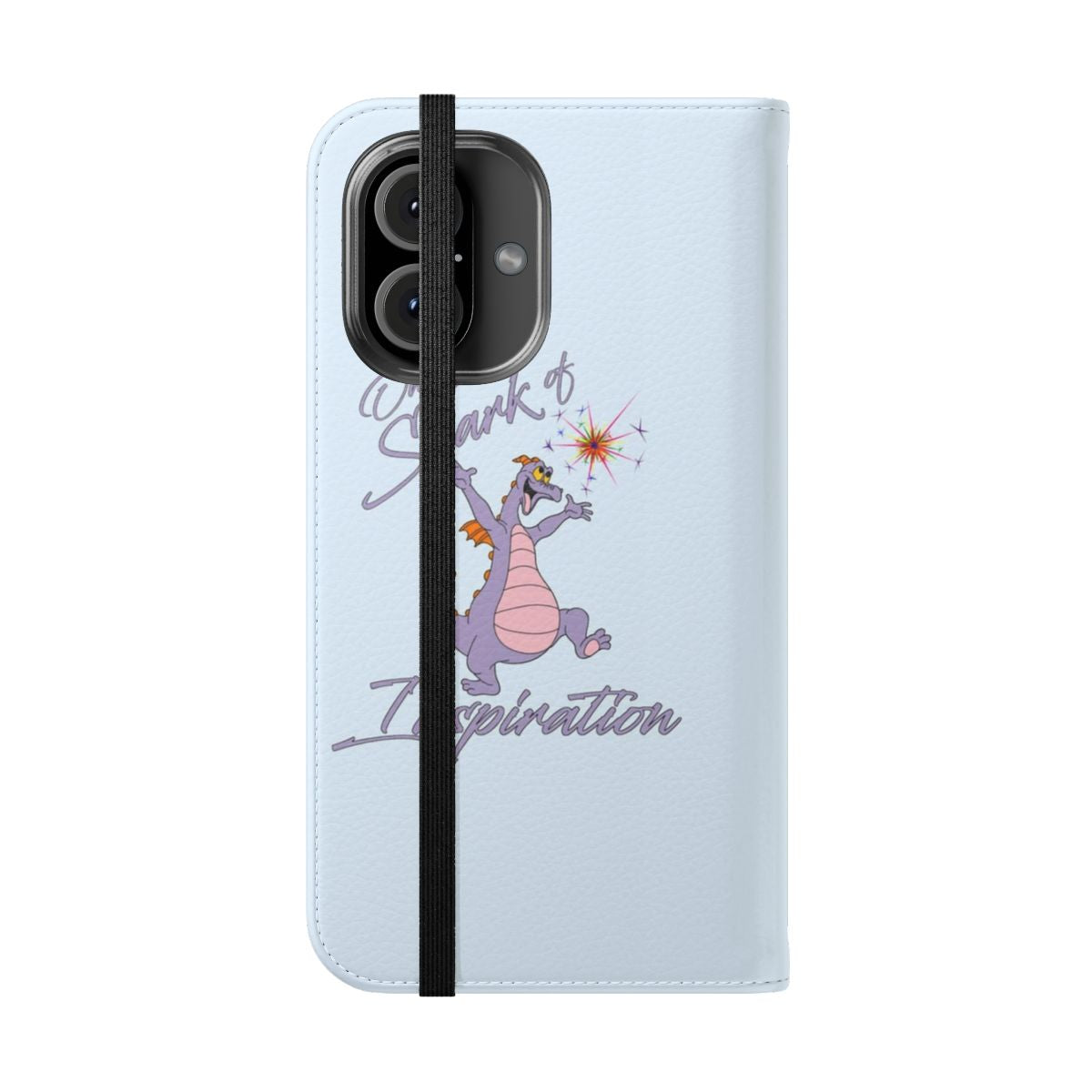 Figment the Disney dragon on a flip cover phone case - Folded Front