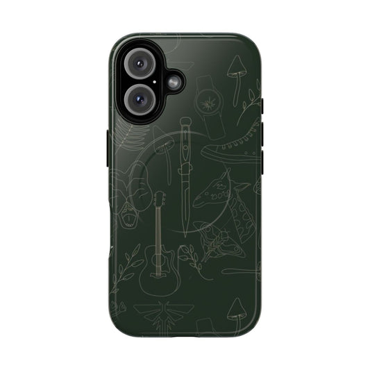 Collage-style The Last of Us phone case featuring characters Joel and Ellie