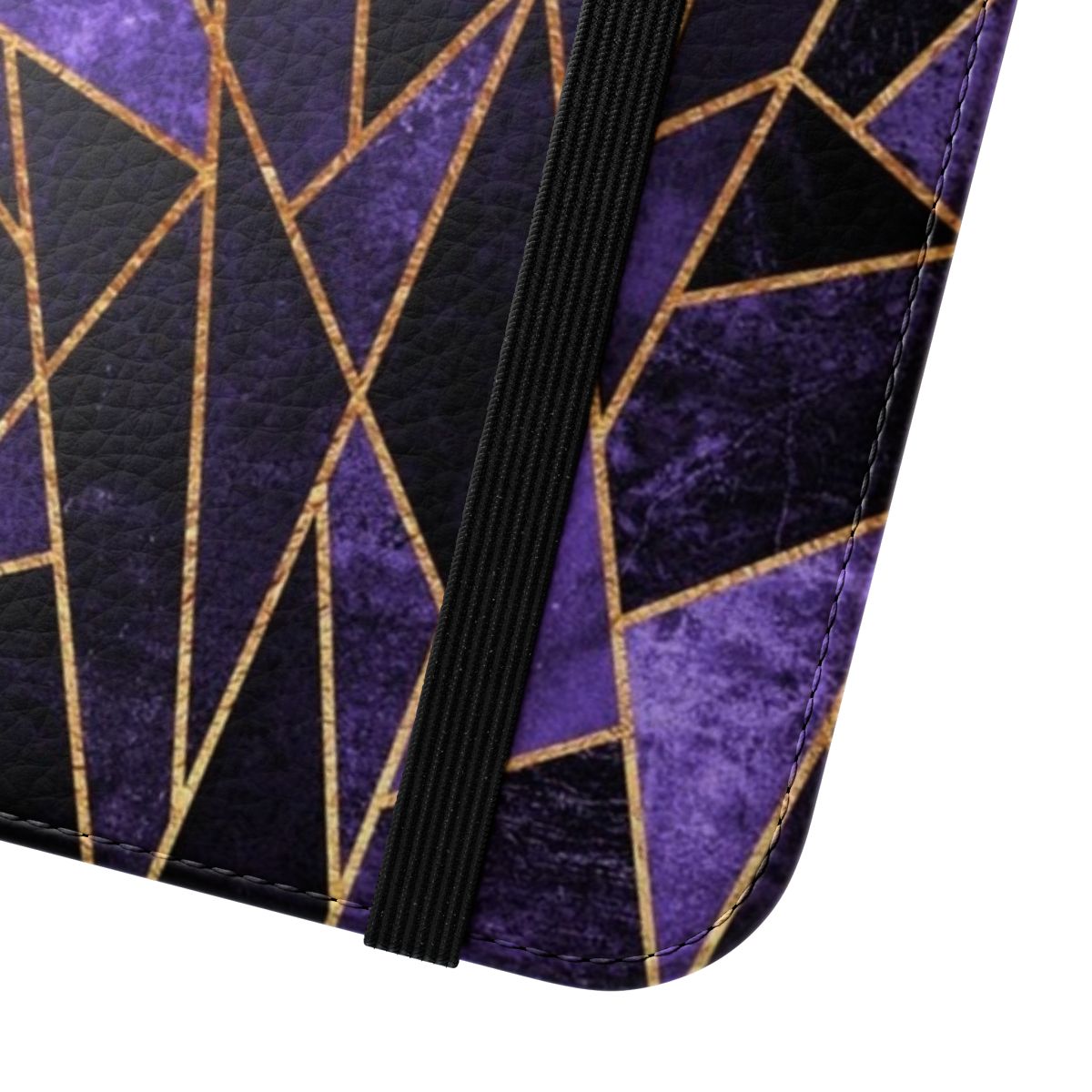 Shattered amethyst abstract geometric mosaic pattern phone case - Close Up