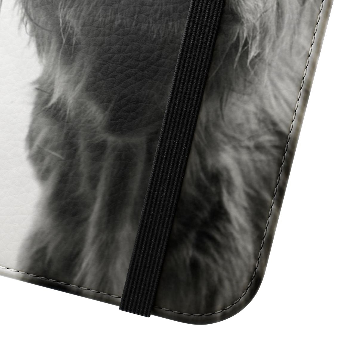 A high-quality phone case featuring a stunning black and white highland cow design. - Close Up