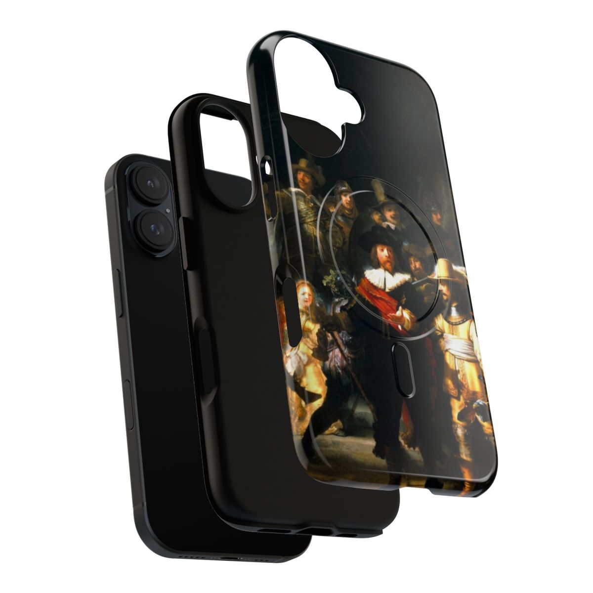 Rembrandt Night Watch painting inspired magnetic tough phone case - Layers