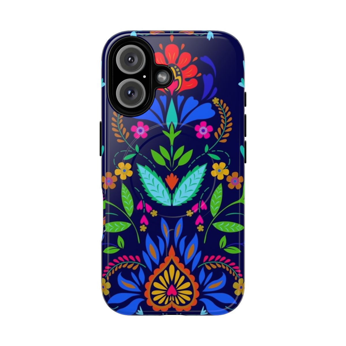 Boho Mexican floral pattern design on a durable magnetic phone case