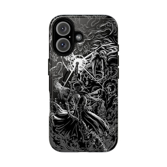 Bloodborne-inspired magnetic phone case with gothic horror design