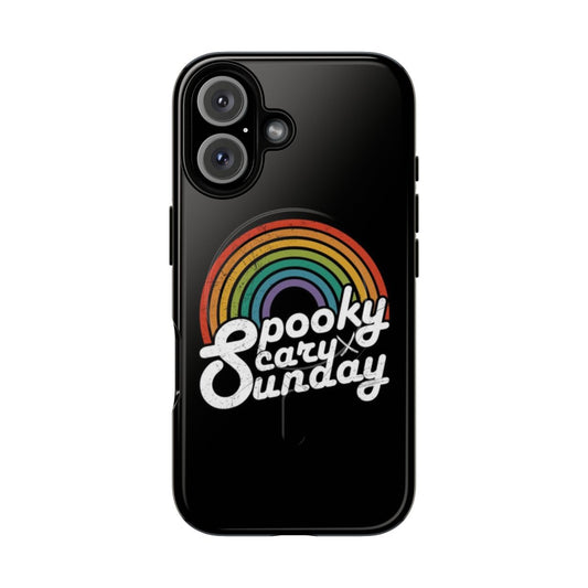 Spooky and Scary Phone Cases with Rainbow and Samurai Sword Designs