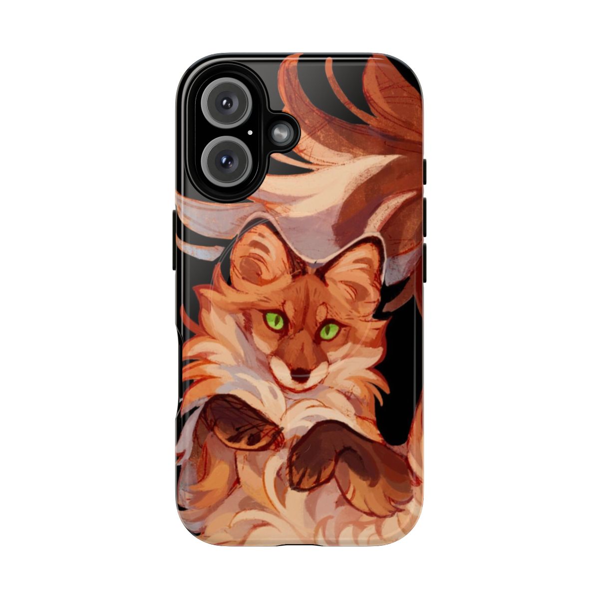 Magnetic phone case featuring a playful red fox in nature