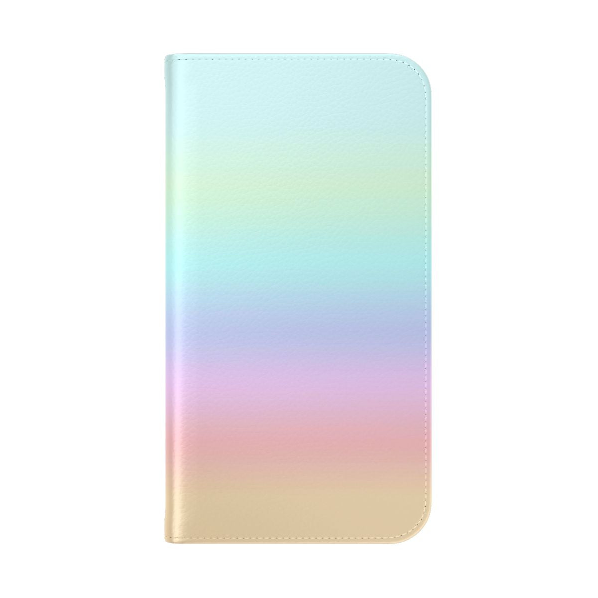 Pastel gradient flip phone case with a colorful, cute, and fun design perfect for summer - Folded Back