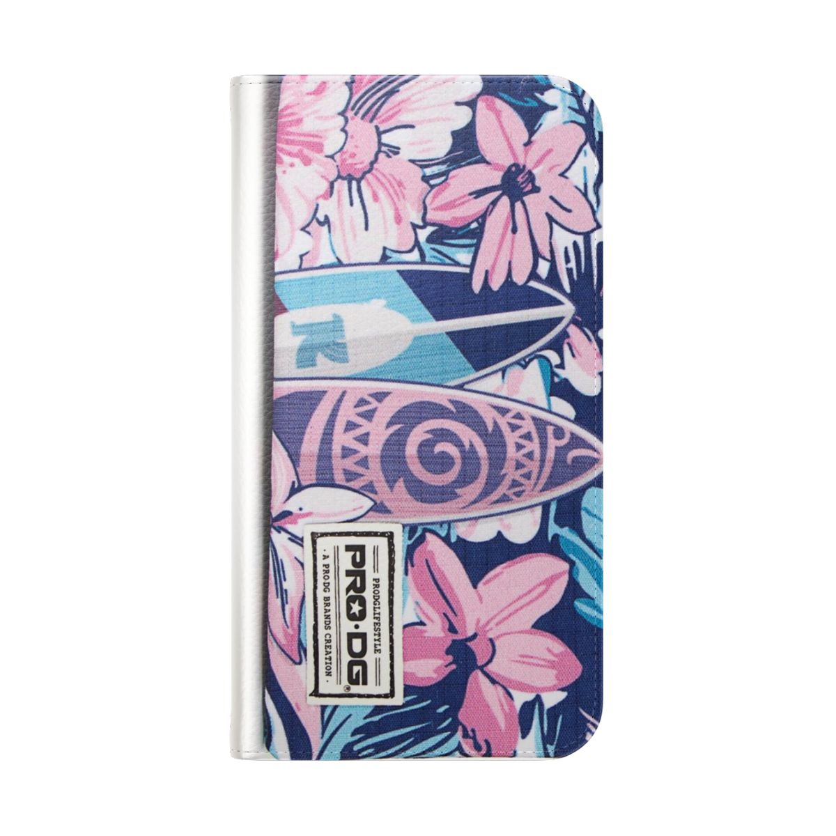 Roxy-inspired surf-themed flip cover phone case - Folded Back