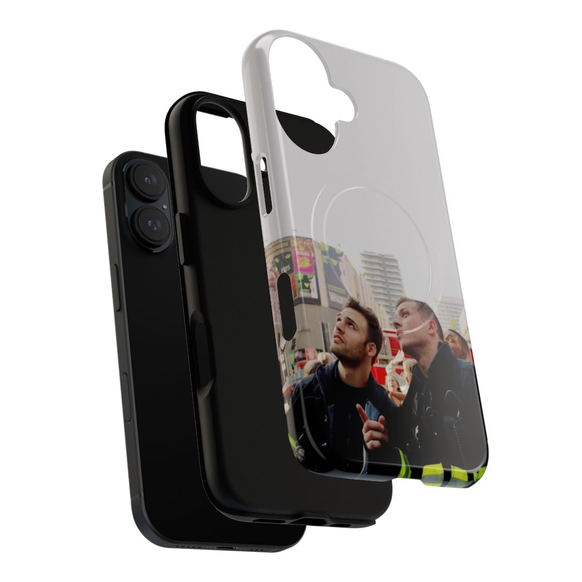 Magnetic tough phone case with 9-1-1 TV show characters Evan Buckley and Eddie Diall - Layers