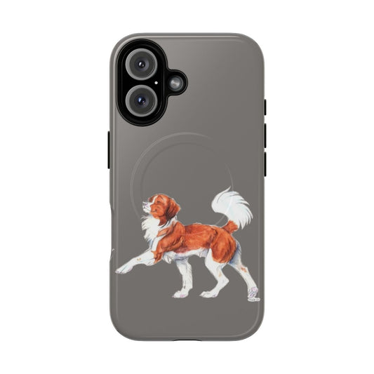 Magnetic tough phone case with kooikerhondje dog design by Fenicks Art