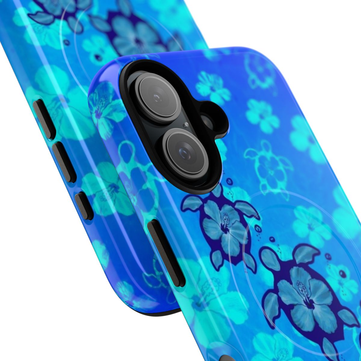 Tropical Hawaiian Honu and Hibiscus Phone Case - Detail