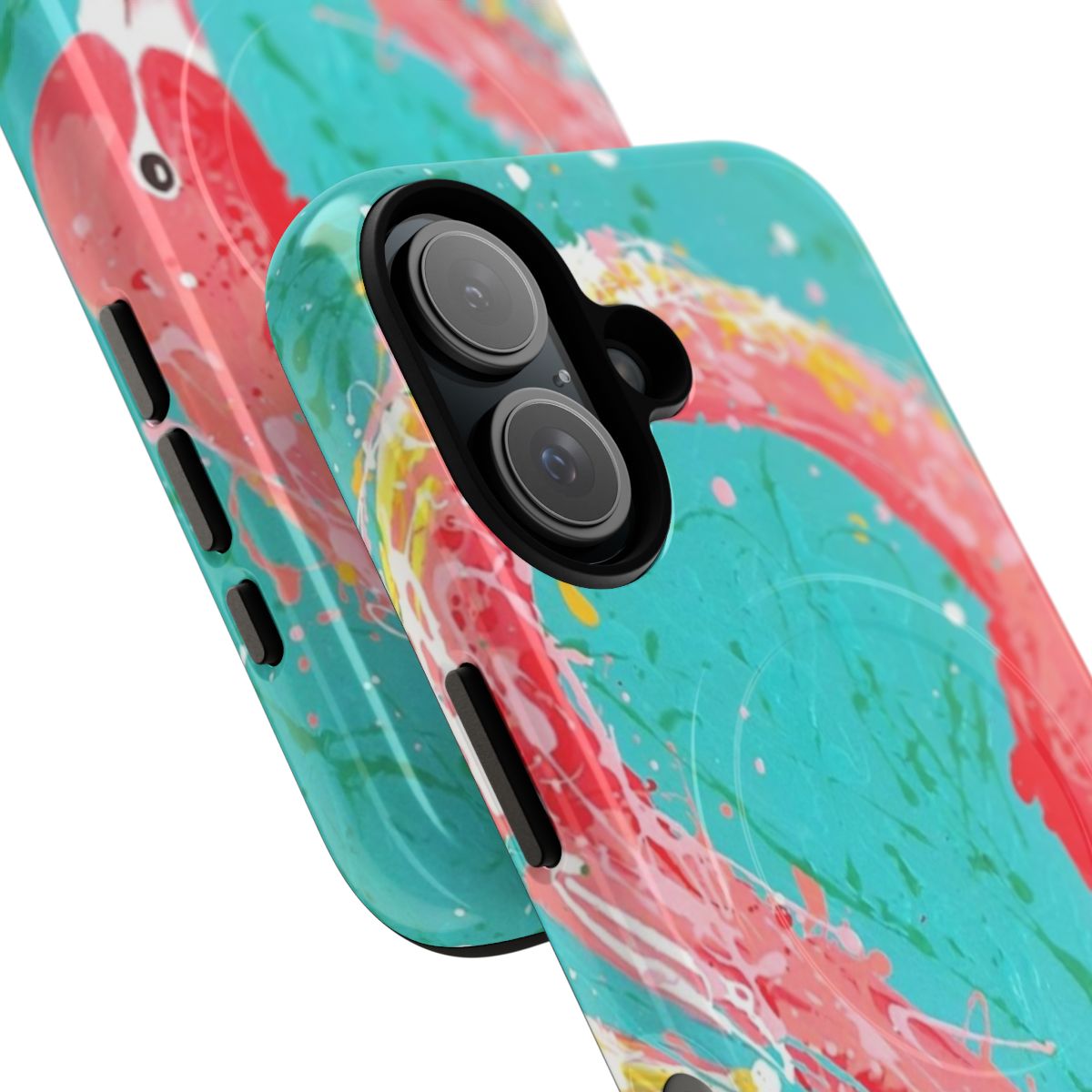 Flamingo-patterned phone case with a tough and magnetic design - Detail