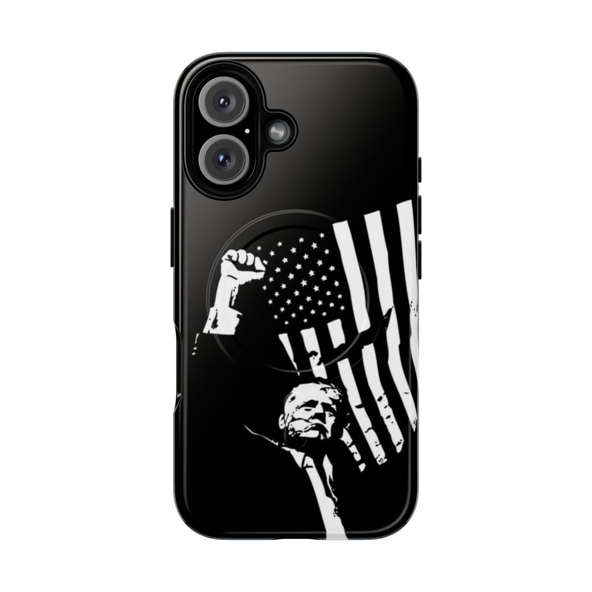 Patriotic-themed phone case with Trump 2024 design