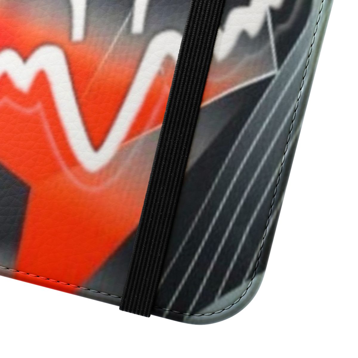 Moto and motocross-themed flip phone case with dynamic design - Close Up