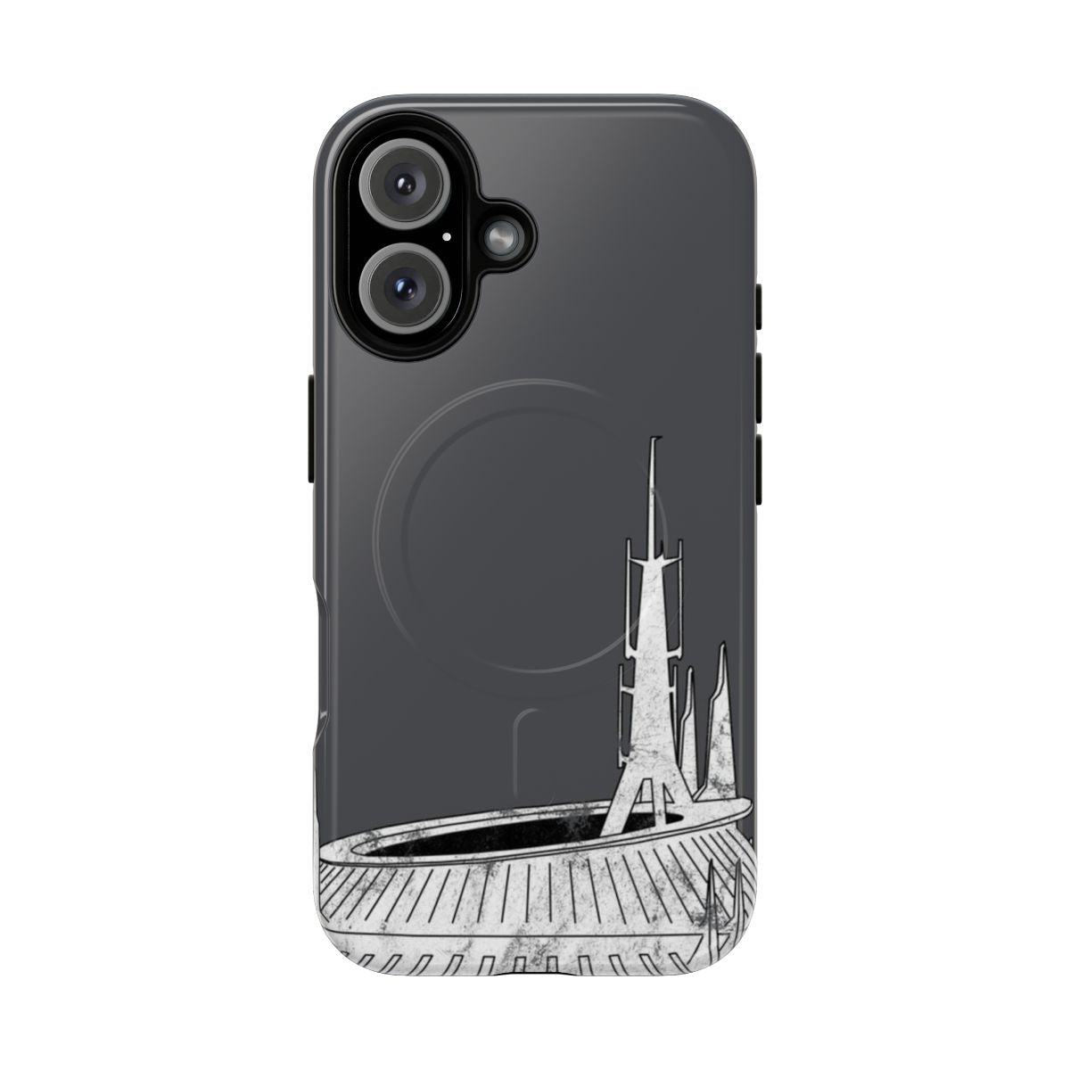 Vintage-style phone case inspired by the iconic Space Mountain attraction at Disney parks