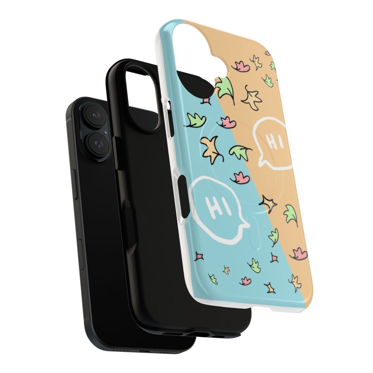 Heartstopper-inspired magnetic tough phone case with leaves design - Layers