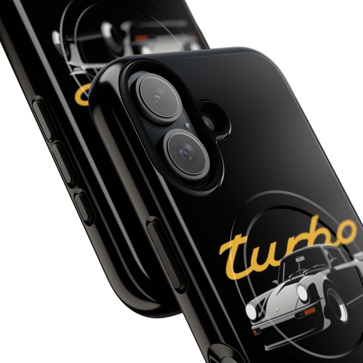 Artistic illustration of a Porsche 930 Turbo on a durable phone case - Detail