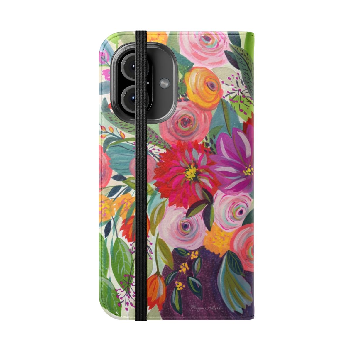 Colorful floral bouquet pattern on a phone case - Folded Front