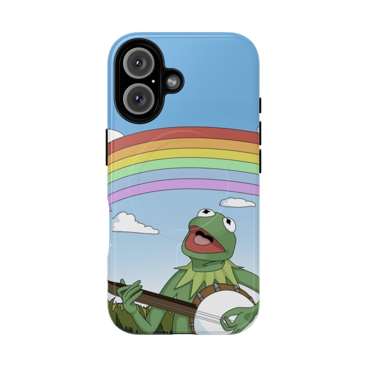 Magnetic tough phone case featuring a wholesome image of Kermit the Frog from the Muppets.