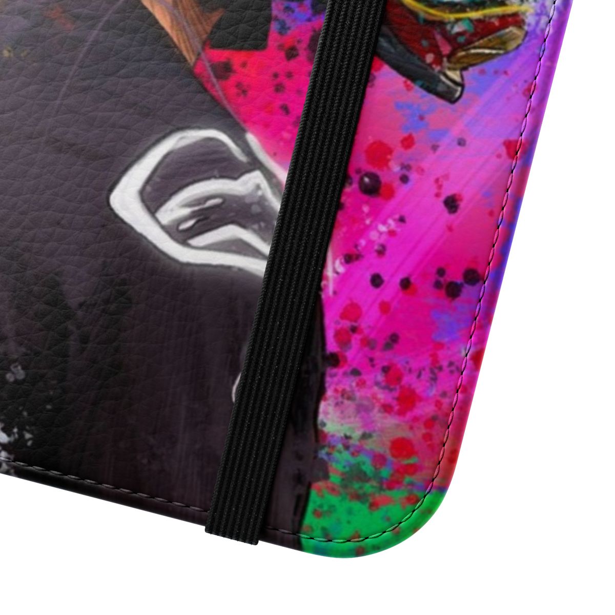 Graffiti-style phone case featuring dirt bike and motocross graphics - Close Up