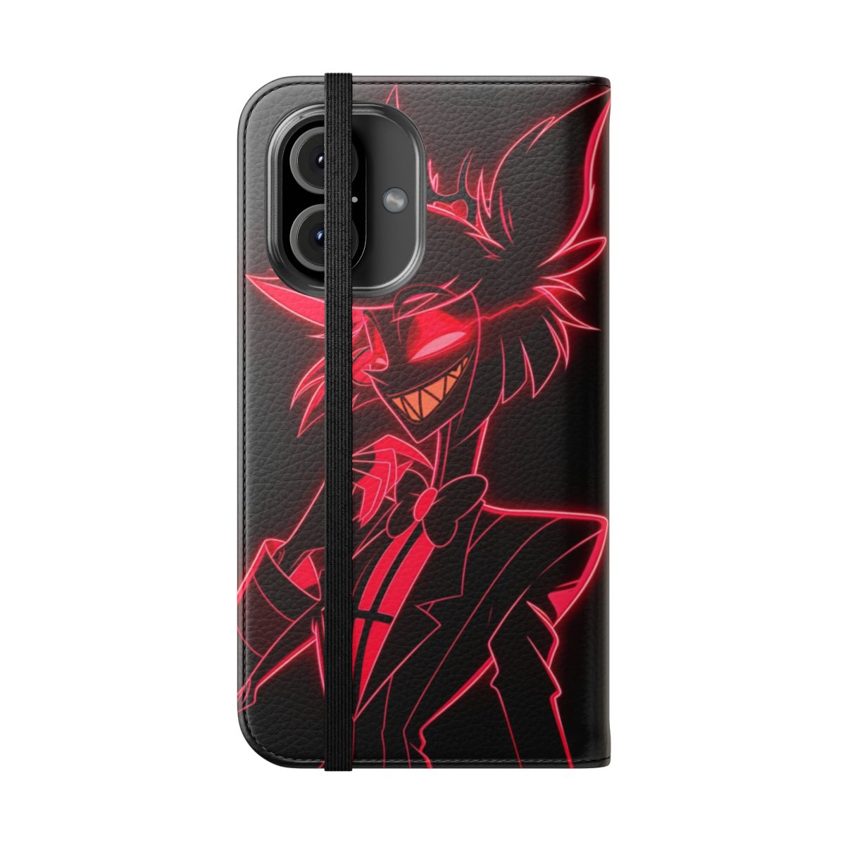 Neon Alastor inspired flip cover phone case - Folded Front