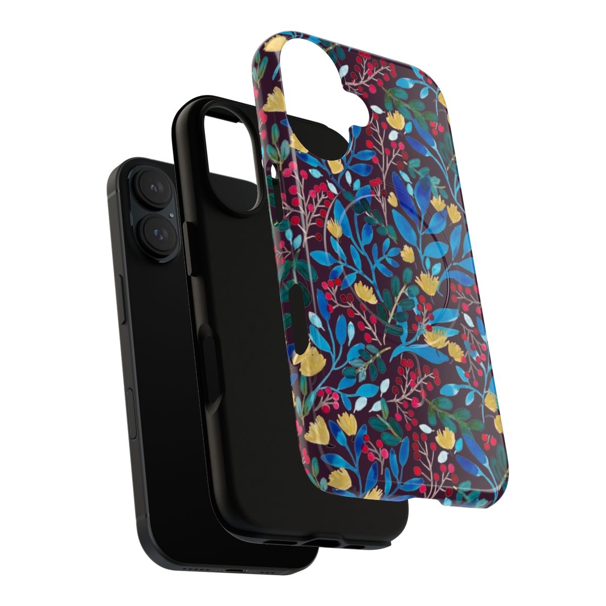 Autumnal floral pattern design on a magnetic tough phone case - Layers